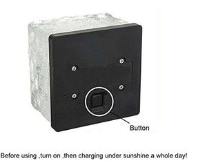 Solar LED Brick Light Size 7 *7cm Ice Glass Outdoor Blocks Brick Light