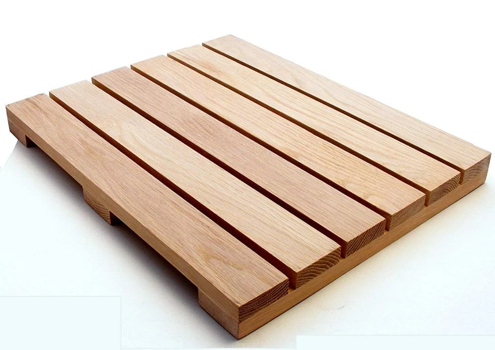 Solid Oak wood bathroom accessories set oak duckboard bathroom mat bath mat