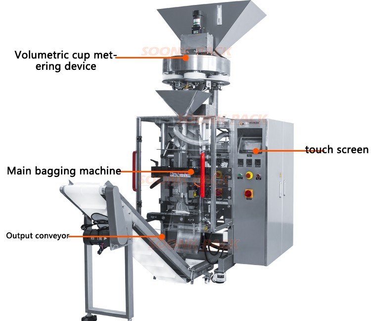 SOONKPACK Hot Recommended Large Vertical Grain/Dry Fruit/Rice/Beans/Sugar/Salt/Snack Pouch Packing Machine