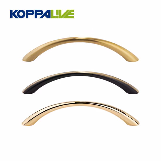 Koppalive Brass Arched Curved High Quality Kitchen Furniture Cabinet Drawer Handle Pull