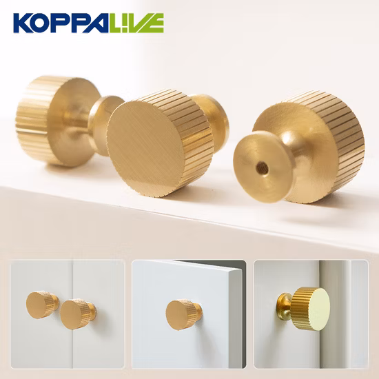 Koppalive Wholesale Straight Stripe Drawer Knob Solid Brass Cabinet Handle Furniture Cupboard Pull