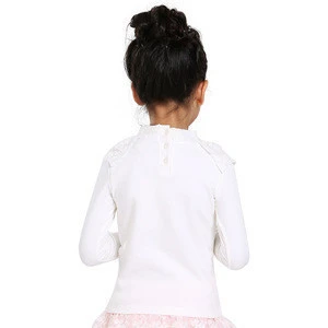 Spring 100% Cotton Soft Fabric White Pink Sweater For Girl