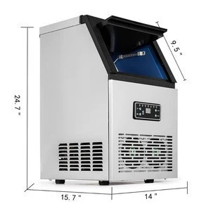 Stainless Steel Bar 110Lbs 230W 110V 50kg Auto Commercial Ice Maker Cube Machine