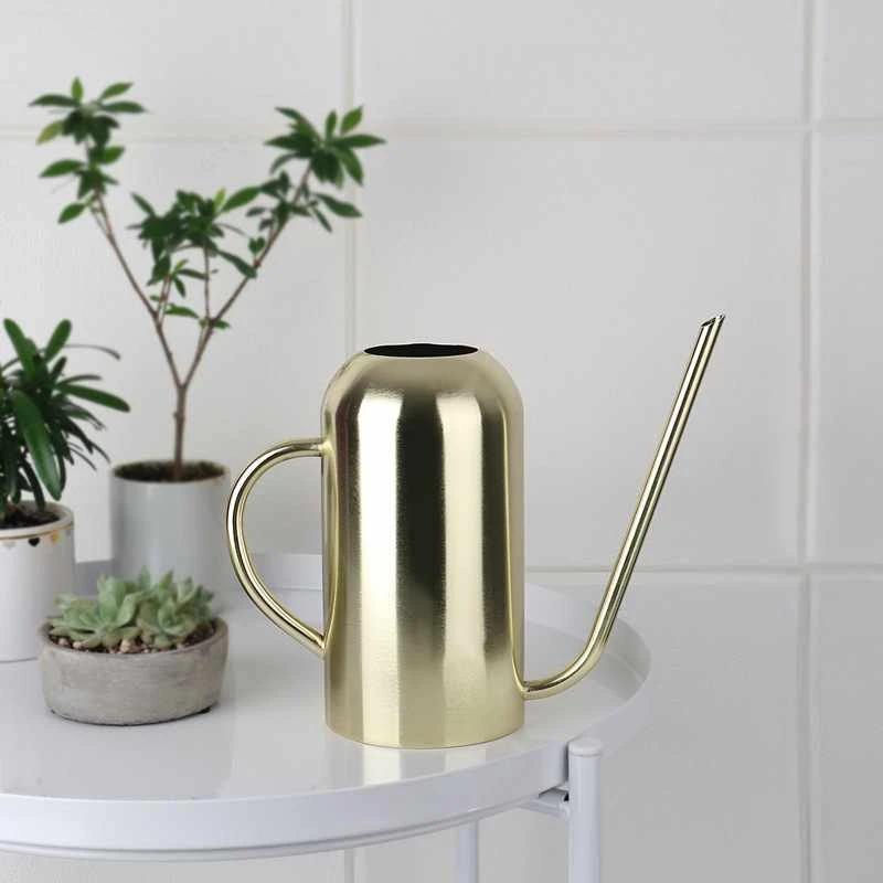 Stainless Steel Long-mouthed Plant Watering Cans Household Metal Watering Can
