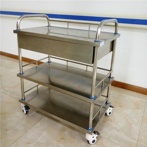 stainless steel medical trolley for hospital
