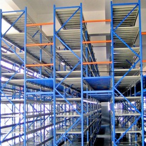 Storage mezzanine floor, mezzanine floor system and mezzanine floor parts