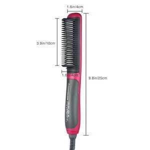 Straightening Heating Combs Men Beard Hair Straightener Ceramic Curler Professional Heated Comb Electric Hair Brush Straightener