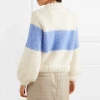 striped mohair and wool-blend sweater oversize