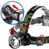 Super Bright Headlamp Headlight Flashlight,3 Modes Zoomable LED Headlamps for Running,Hiking,Camping,Fishing,Hunting(Black)