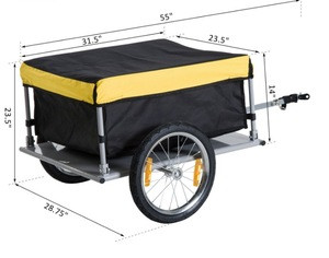 Suspension Steel beach cargo bike trailer with Connector