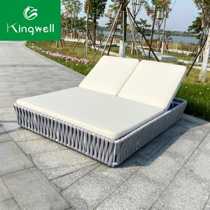 Swimming pool double rope sun lounger outdoor furniture