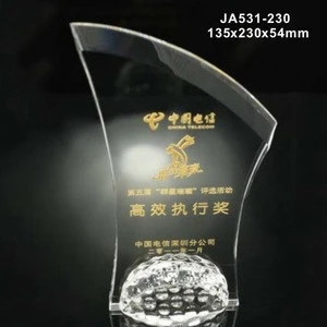 Table tennis crystal trophy