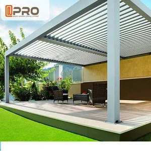 terrace aluminum motorized pergola louver roof system with wind sensor