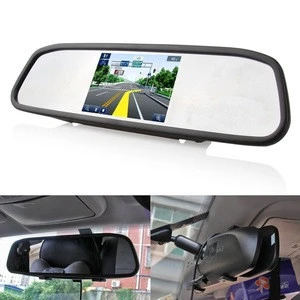 TFT LCD 2ch Video In Car Rear View Mirror Parking Car Monitor iPoster 12v For Car SUV RV Reversing 4.3 Inch  Backup Camera