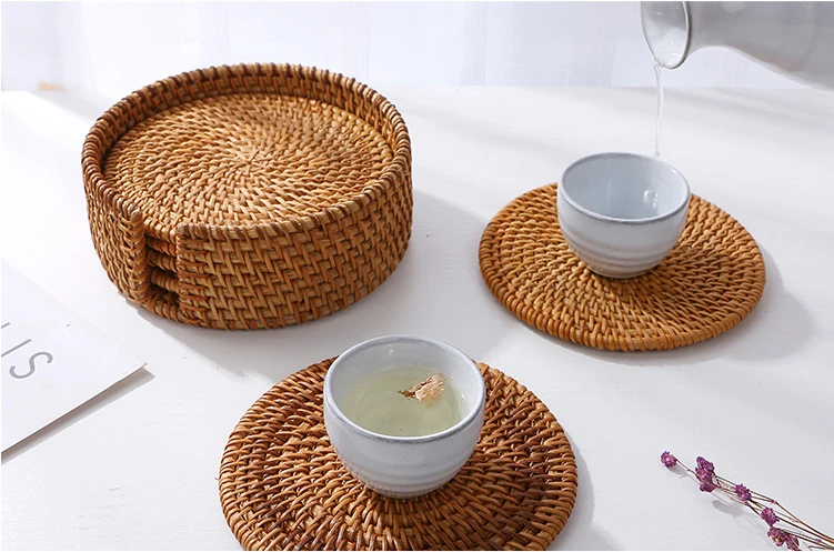 The latest high quality Viet Nam autumn vine woven thermal tea cushion Insulation pad