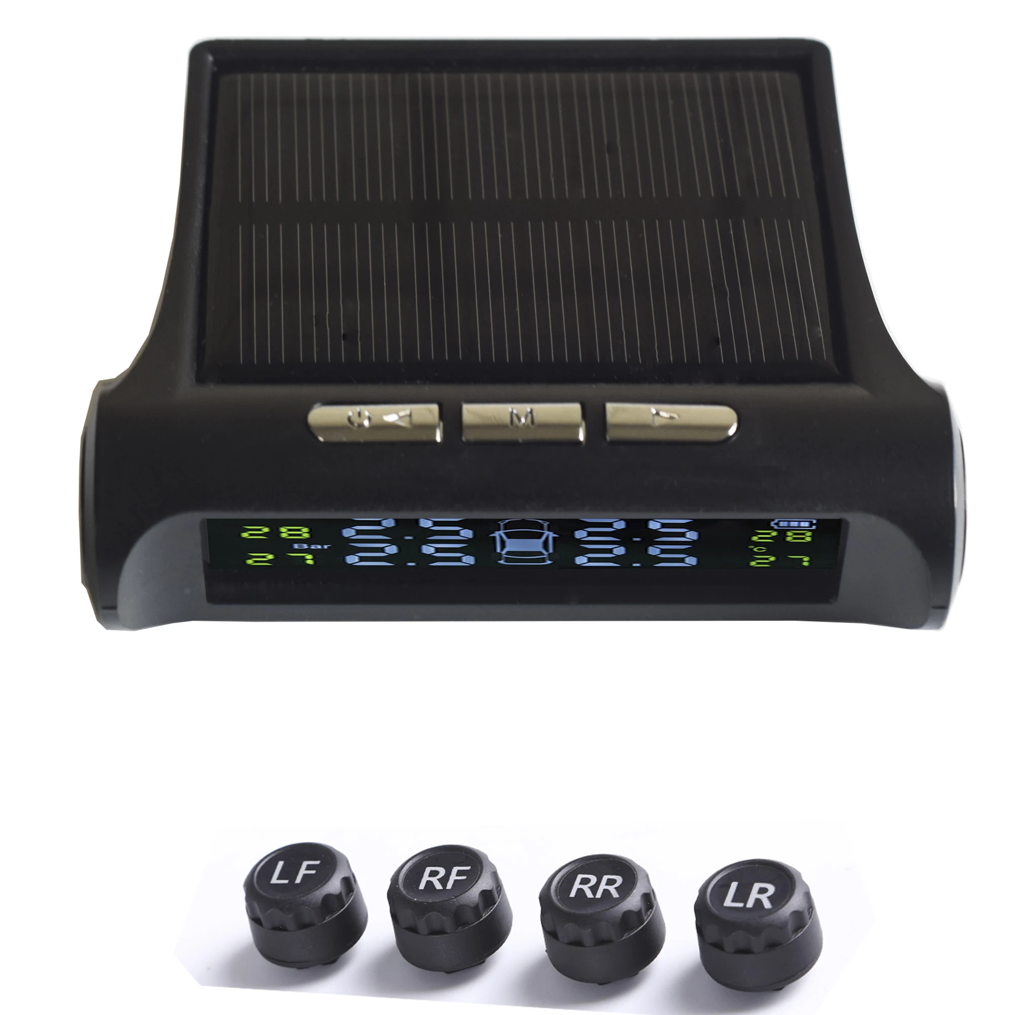 tire pressure sensors Solar power supply Tire temperature monitorautomatic sleep when parked solar tpms