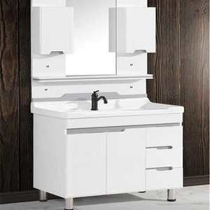 Toliet Furniture New Design Used White Pvc Bathroom Vanity Cabinet with 2 Door 2 Drawer