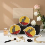 Travelpro Custom Round Pocket Mirror Portable Mini Makeup Mirror with Metal Folded and Foil Sticker Design for Girls Gifts