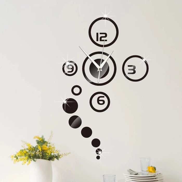 UCHOME New products Acrylic 3d Sticker Wall Stickers Home Decor Mirror Wall Clock Large Still Life Living Room