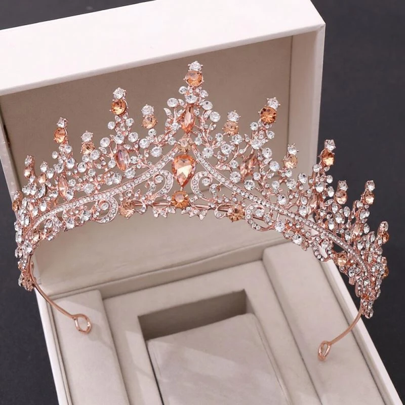 Unique design big queen tiara pageant crystal rhinestone crown