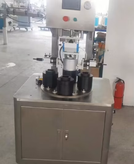 Vacuum 4 Position Rotary Glass Jar Tin Can Capping Machine
