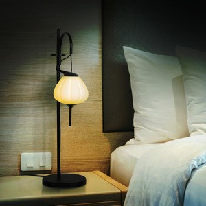 VONN Lighting Lecce VAT6221BL 20&quot; Height Integrated LED Table Lamp with Teardrop Glass Shade in Black