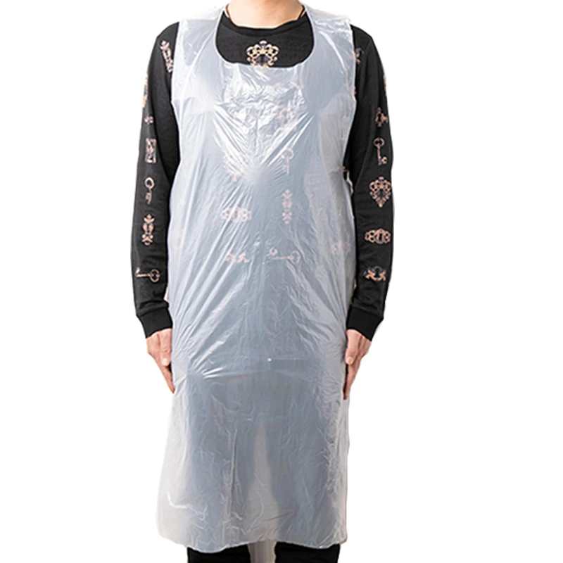 waterproof disposable plastic pe/hdpe/ldpe white or clear apron  in the kitchen to keep clean