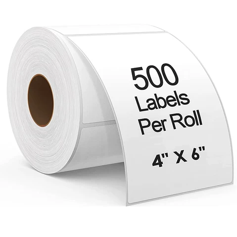 Waterproof Self Adhesive 4x6 Direct Thermal Sticker Paper Thermal Transfer Printing Labels Blank Shipping Label Printer Roll