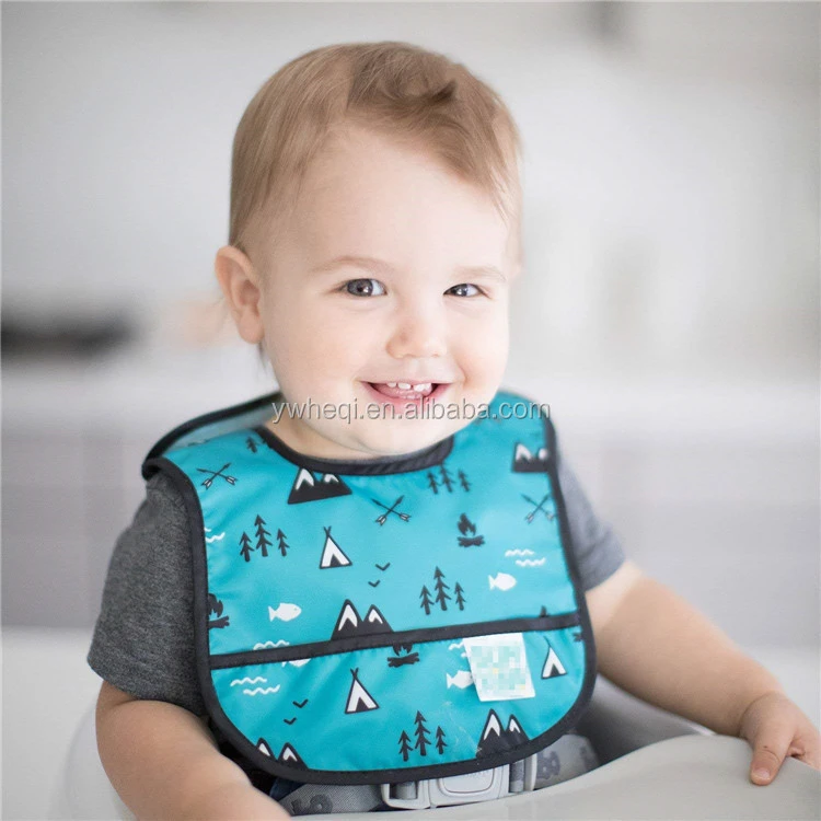 Waterproof, Washable, Stain and Odor Resistant, 3-9 Months Watercolors & Brushstrokes Baby Bib