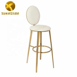 Wedding furniture wholesale modern high bar stool stainless steel round the back bar chair for bar