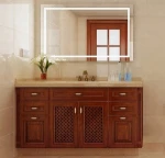Welbom Customized Modern Solid Wood Bathroom Vanity With Mirror Glass