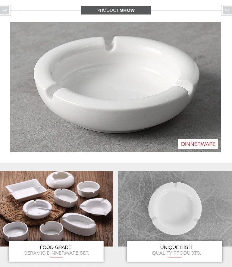 White porcelain round shape moroccan funny ashtray with custom logo