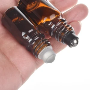 wholesale 10ml 30ml 50 ml essential oil bottle black amber roll on glass empty dropper cosmetic packaging perfume bottle