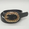 Wholesale 2021 new style fashion oval chain buckle pu leather waist belts for women