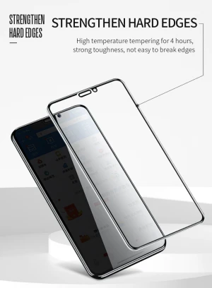 Wholesale 2.5D full screen privacy tempered glass screen protector protection film