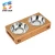 Import Wholesale best wooden pet feeder stand double strainless bowls used for dogs and cats W06F056 from China