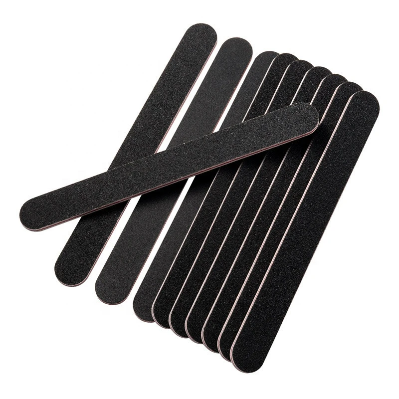 Wholesale Bulk personalized double sided thin board nail file manicure black art nail files