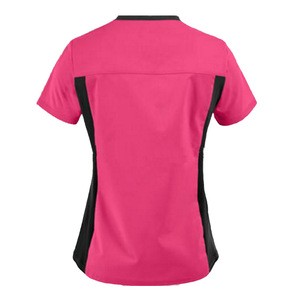 Wholesale Custiom Short Sleeves Nursing Uniforms V-neck Medical Tops
