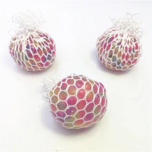 Wholesale Korean Style Colorful Stress Relief Squeezing Hand Wrist Toy TPR Soft Grape Mesh Squishies Ball for Adult Kids