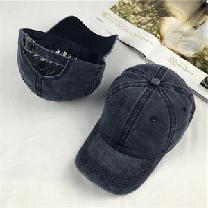 Wholesale Low Price High Quality Customised 6 Panel Washed Denim Hip Hop Outdoor Sports Classic Cheap Cap