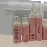 Wholesale 100ml 120ml 150ml 200ml cosmetic face cleanser hand wash empty lash pink foam pump coloured foam bottles