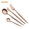 Wholesale OEM custom restaurant dinnerware luxury gold spoon knife fork stainless steel cutlery flatware sets