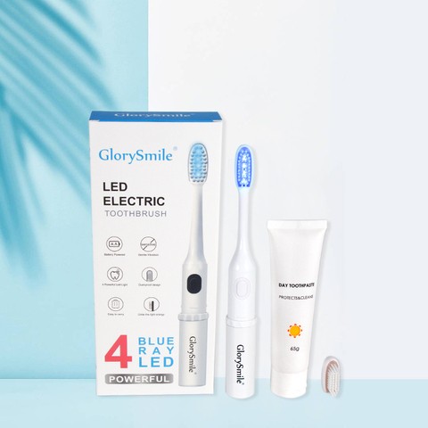 Wholesale OEM Oral Cleaning Private Logo Tooth Brush With Teeth Whitening Toothpaste Batteries Electric Toothbrush Kit