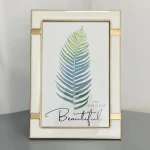 Wholesale Office Desk Table Top Floating Picture Frame Metal Picture Photo Frame With Transparent Glass
