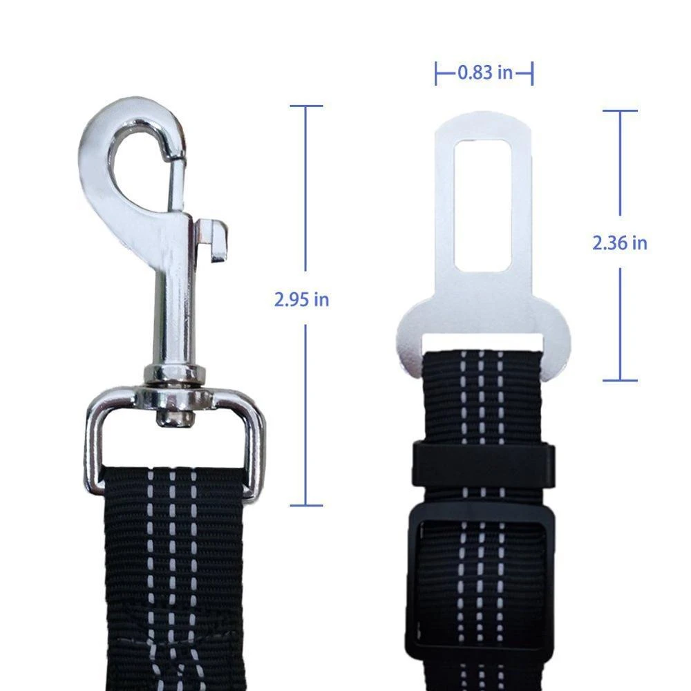 Wholesale supplier Reflective adjustable bungee Nylon pet dog safety car seat belt