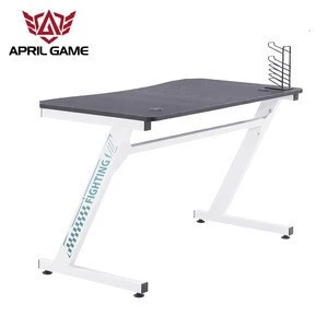 Wholesale Z Shape Big Size Office PC White Gaming Computer Desk With Cupholder