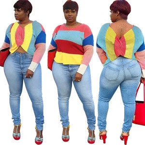 women latest contrast color multi way sweater top SYA8309