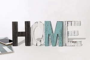 Wood Home Sign Decor,Decorative Word Signs,Freestanding Cutout Word Table Decor