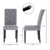 Wood Kitchen Chairs with Tufted Back Living Room Armless Side Padded Fabric Dining Chairs
