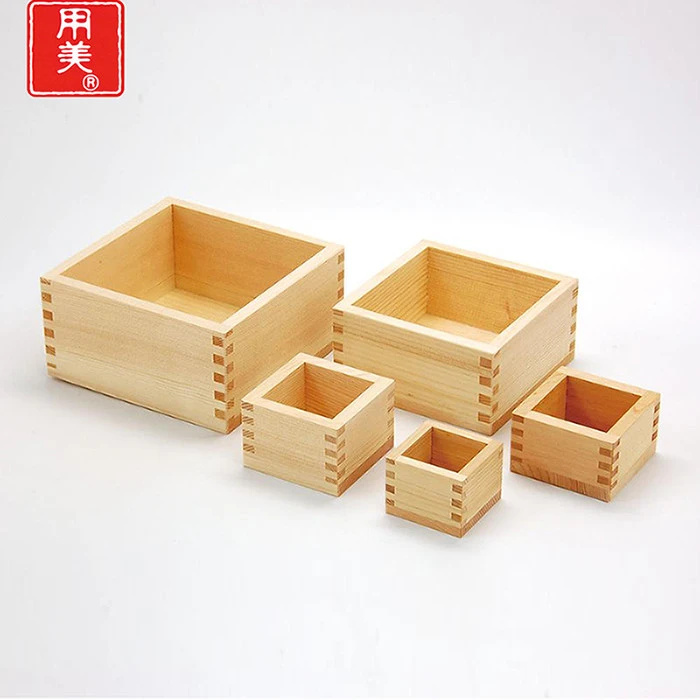 Wooden drink cup set for Japanese sake rice wine made in Japan
